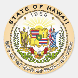 Adesivo Vinheta Circular Emblem do Estado do Havaí