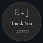 Adesivo Vinheta Clássica Casada de Casamento Elegante Mono<br><div class="desc">Vinheta Clássica Monograma Simples</div>