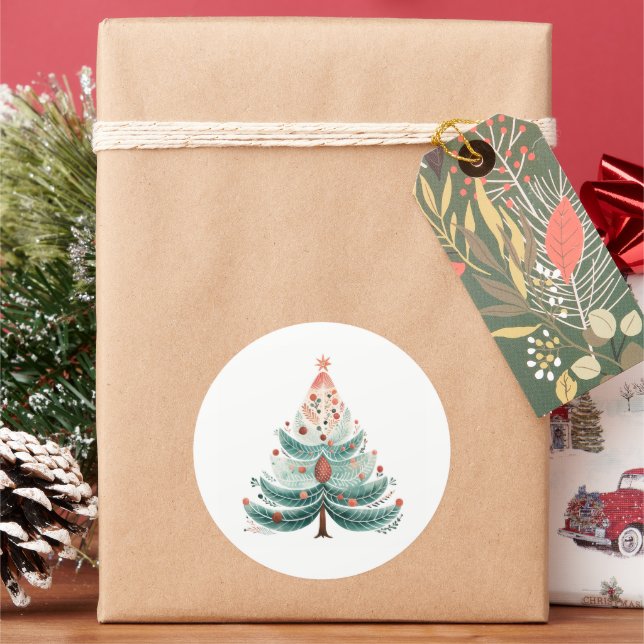 Adesivo Vinheta Clássica da Árvore Natal (Feriado)