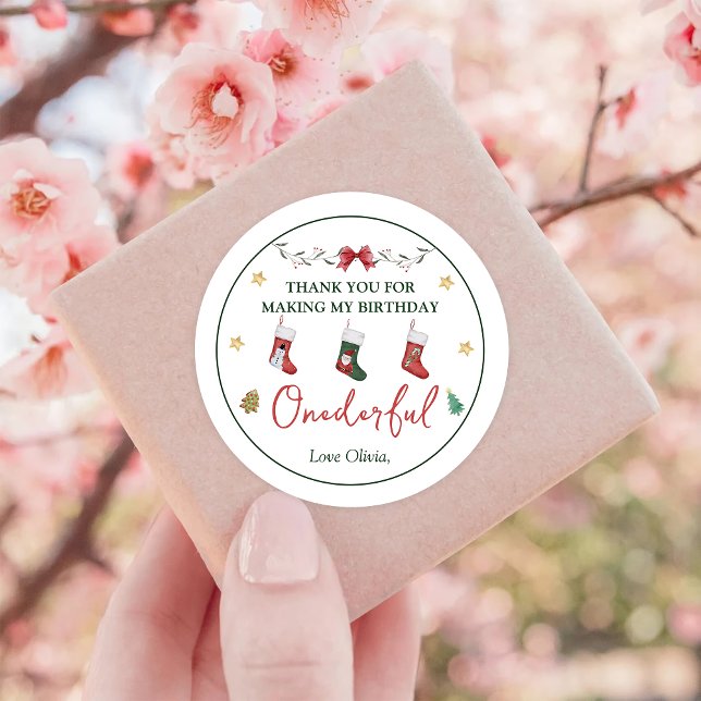 Adesivo Vinheta Clássica de Aniversário de Natal (Criador carregado)