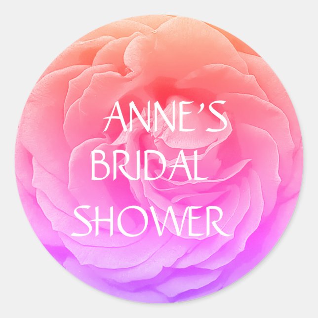 Adesivo Vinheta Clássica de Foto do Flor rosa (Frente)