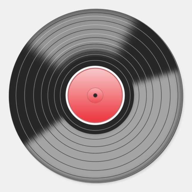 Adesivo Vinheta Clássica de Registro de Vinilo LP (Frente)