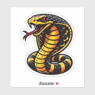 Adesivo Vinheta-Cobra em greve - Design amarelo e preto