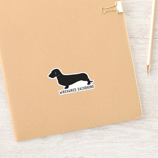 Adesivo Vinheta-cola-de-silhueta de dachshund com cabeleir (Notebook)