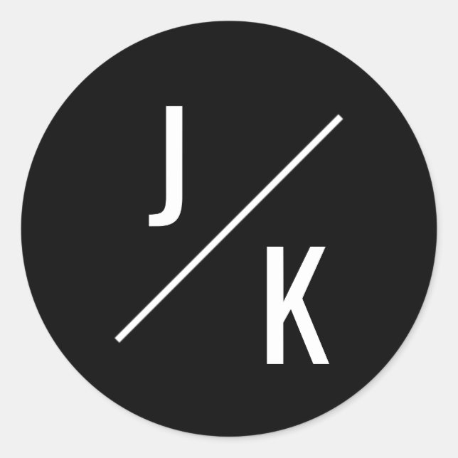 Adesivo Vinheta-colante simples de círculo monocromático (Frente)