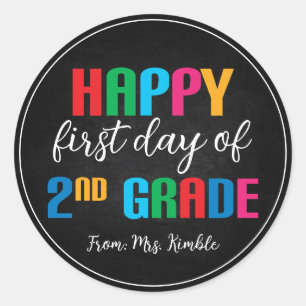 Adesivo Vinheta Colorida de segundo de Chalkboard