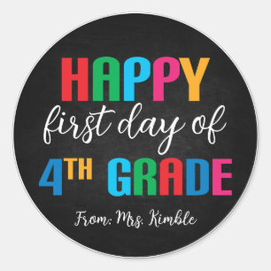 Adesivo Vinheta Colorido Colateral Escolar do 4º Grau