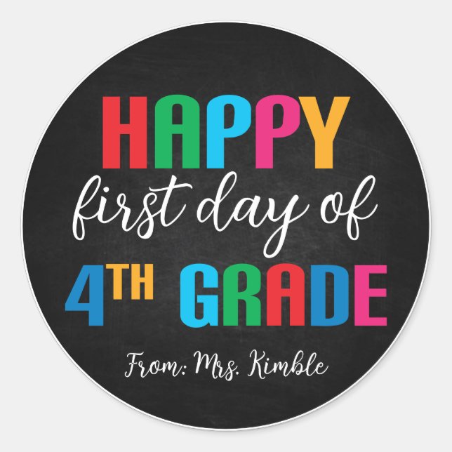 Adesivo Vinheta Colorido Colateral Escolar do 4º Grau (Frente)