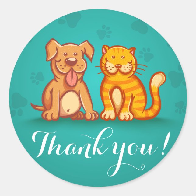 Adesivo Vinheta com animais de estimação (Frente)