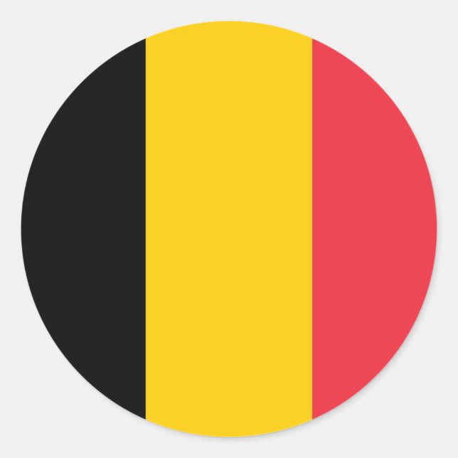 Adesivo Vinheta com bandeira da Bélgica (Frente)