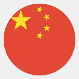 Adesivo Vinheta com bandeira da China