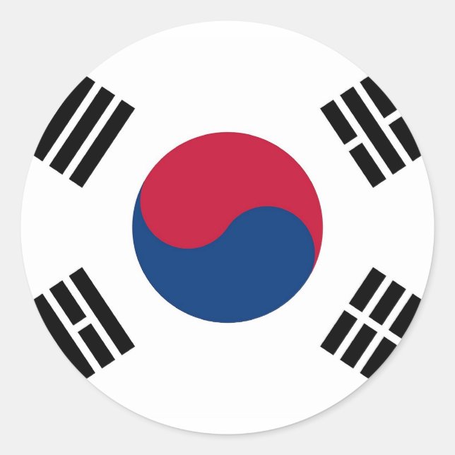Adesivo Vinheta com bandeira da Coreia do Sul (Frente)