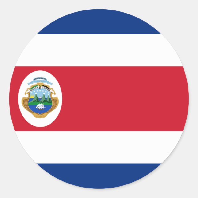 Adesivo Vinheta com bandeira da Costa Rica (Frente)