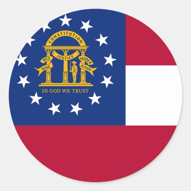 Adesivo Vinheta com bandeira da Geórgia (Frente)