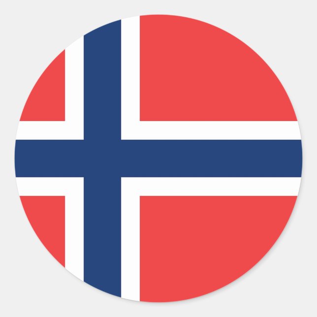 Adesivo Vinheta com bandeira da Noruega (Frente)