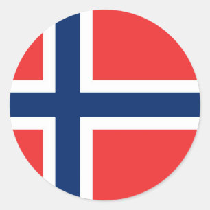 Adesivo Vinheta com bandeira da Noruega