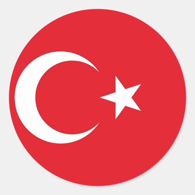 Adesivo Vinheta com bandeira da Turquia (Frente)