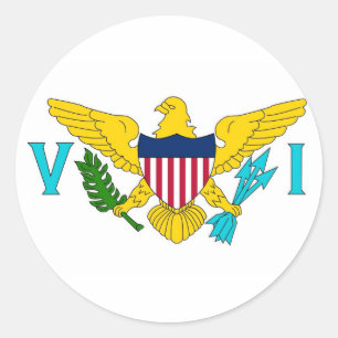Adesivo Vinheta com bandeira das Ilhas Virgens