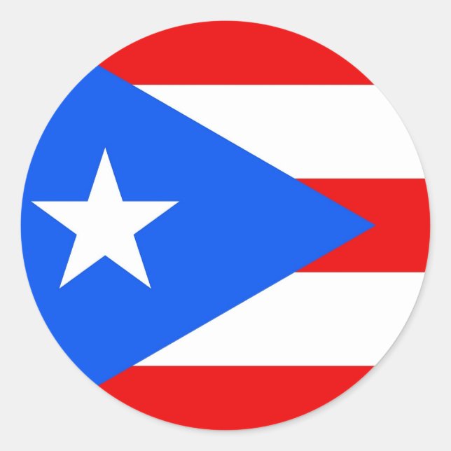 Adesivo Vinheta com bandeira de Porto Rico (Frente)