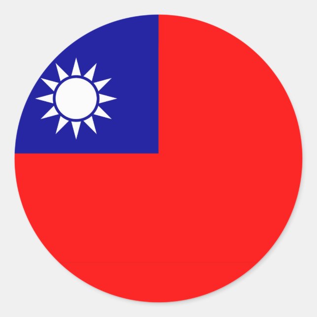 Adesivo Vinheta com bandeira de Taiwan (Frente)