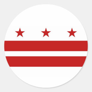 Adesivo Vinheta com bandeira de Washington DC