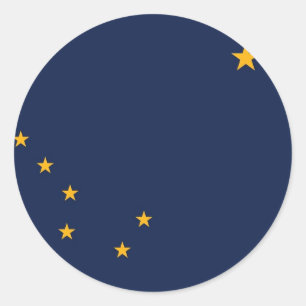 Adesivo Vinheta com Bandeira do Alasca