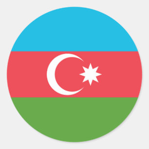 Adesivo Vinheta com bandeira do Azerbaijão