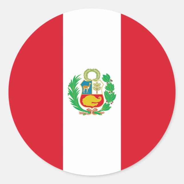 Adesivo Vinheta com bandeira do Peru (Frente)