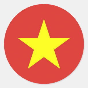 Adesivo Vinheta com bandeira do Vietname