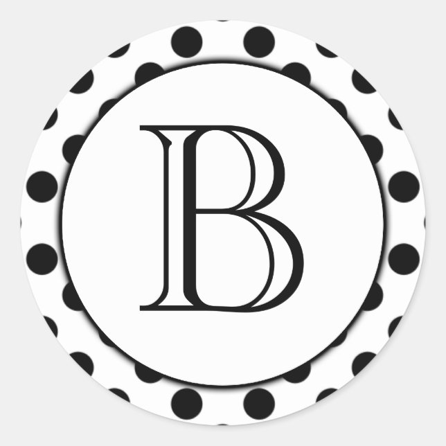 Adesivo Vinheta com Bolinhas branca e preta (Frente)