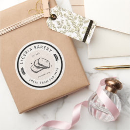 Adesivo Vinheta com círculo de Comida de ilustração preta