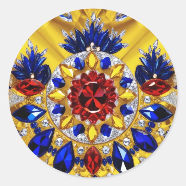 Adesivo Vinheta com Design de cor romeno (Frente)