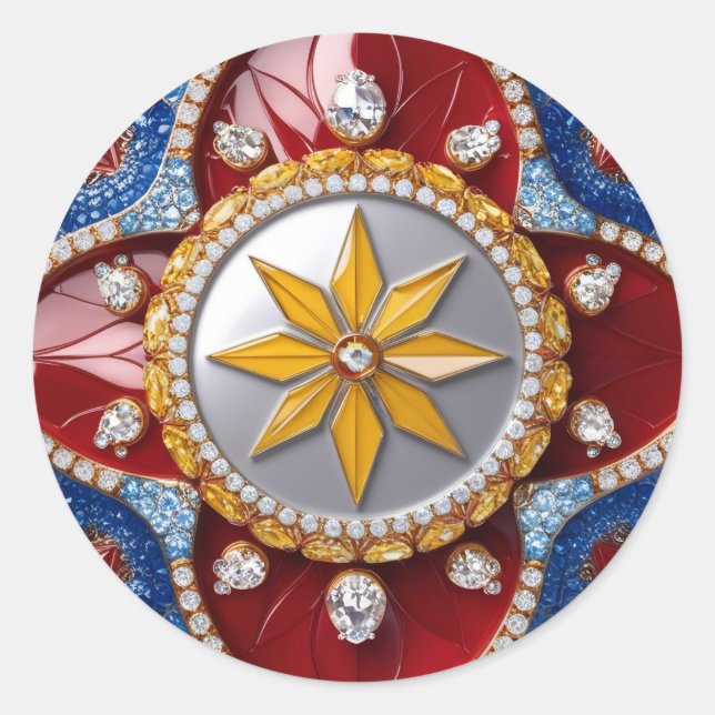 Adesivo Vinheta com Design de cores colombianas (Frente)