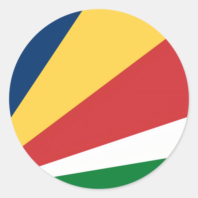 Adesivo Vinheta com Design de cores das Seychelles (Frente)