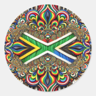 Adesivo Vinheta com Design de cores sul-africanas