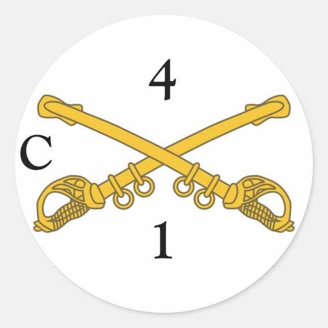 Adesivo Vinheta com insígnia 4cav, 4, 1, C (Frente)