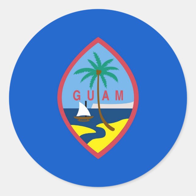 Adesivo Vinheta com Sinalizador de Guam (Frente)