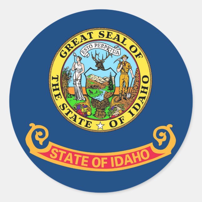 Adesivo Vinheta com Sinalizador de Idaho (Frente)