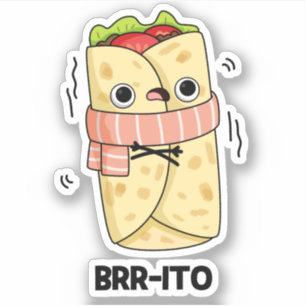 Adesivo Vinheta-Congelando Brrito Burrito Frio-Pun