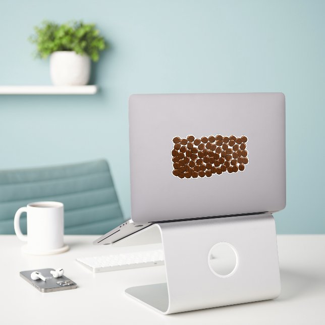 Adesivo vinheta cortada em café (Laptop na mesa)