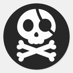 Adesivo Vinheta Crânio e Crossbones