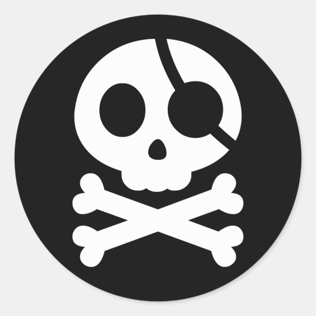 Adesivo Vinheta Crânio e Crossbones (Frente)