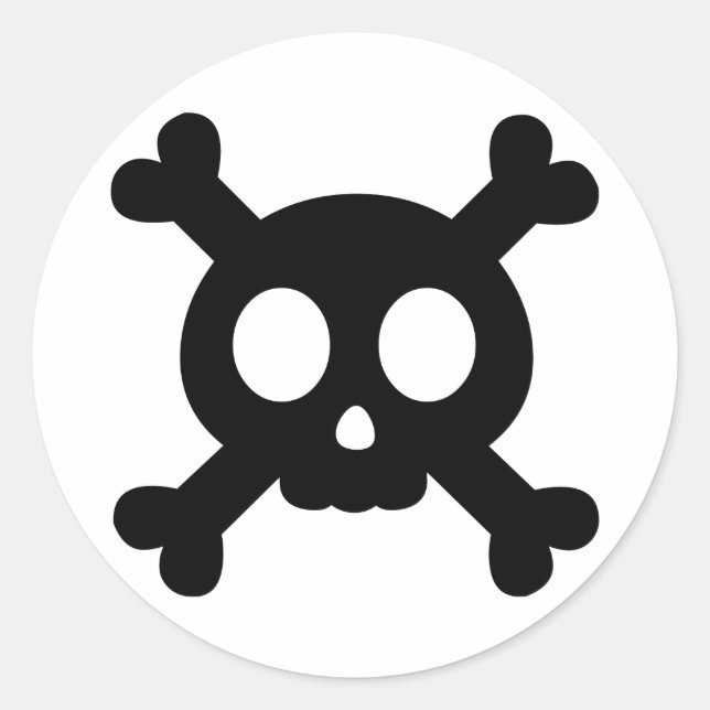 Adesivo Vinheta Crânio e Crossbones (Frente)