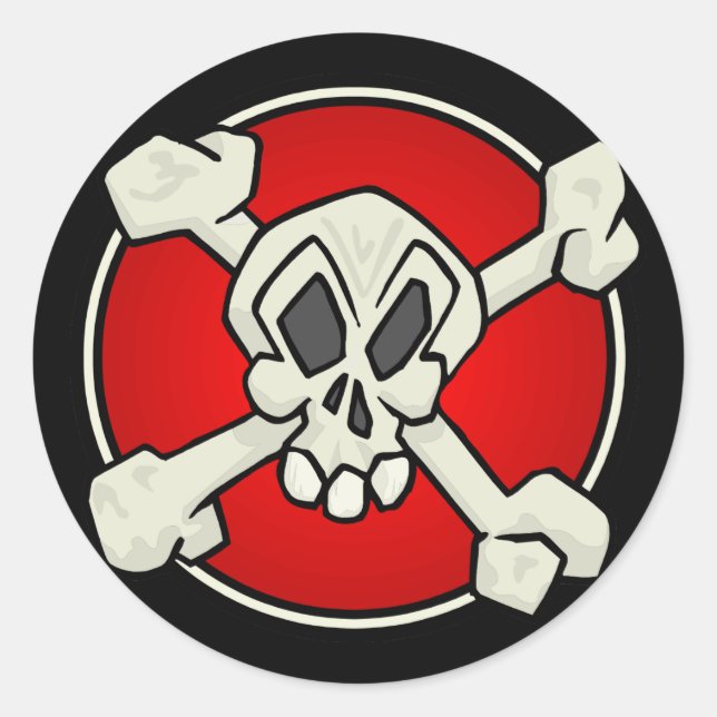 Adesivo Vinheta Crânio e Crossbones (Frente)