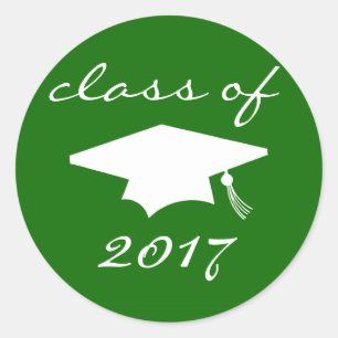 Adesivo Vinheta Da Classe 2017 (Boné de formatura Verde)