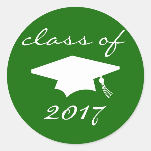 Adesivo Vinheta Da Classe 2017 (Boné de formatura Verde) (Frente)