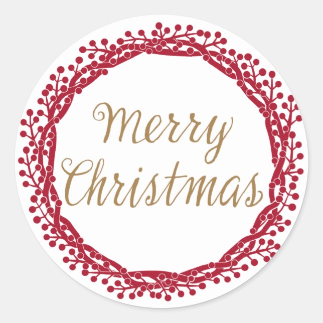 Adesivo vinheta da coroa de fruta de Natal (Frente)