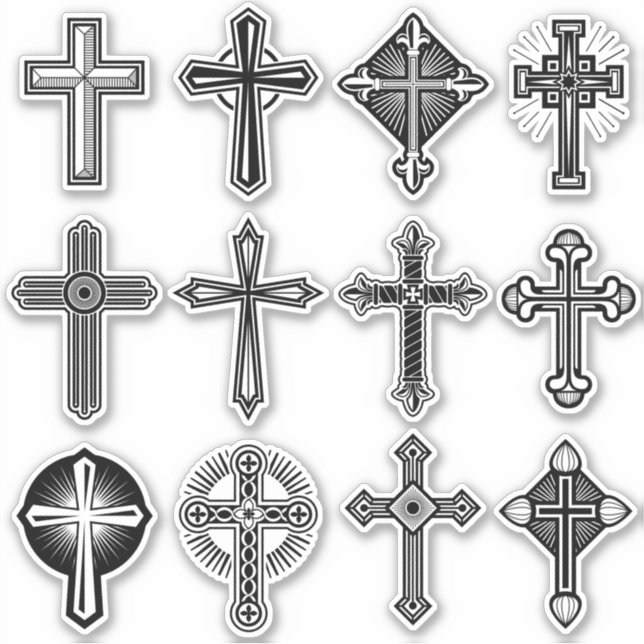 Adesivo Vinheta da Cruz Católica (Frente)