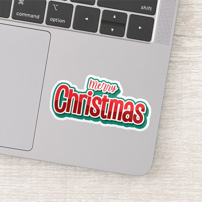 Adesivo Vinheta da época festiva do natal Merry (Detalhe)