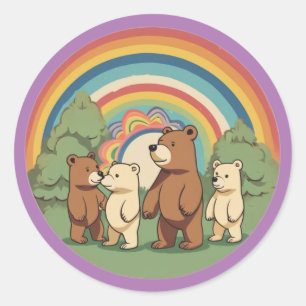 Adesivo Vinheta da família do urso bonito